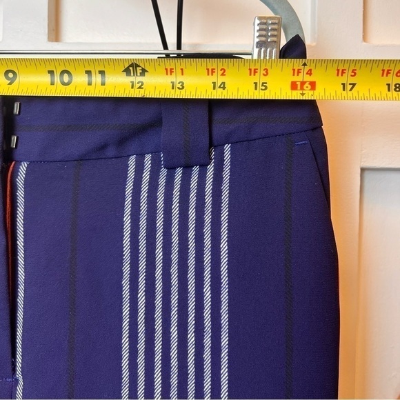 Express Dress Pants Womens Size 10 Ankle High Rise Striped Blue Pink Coral Work - Picture 5 of 9